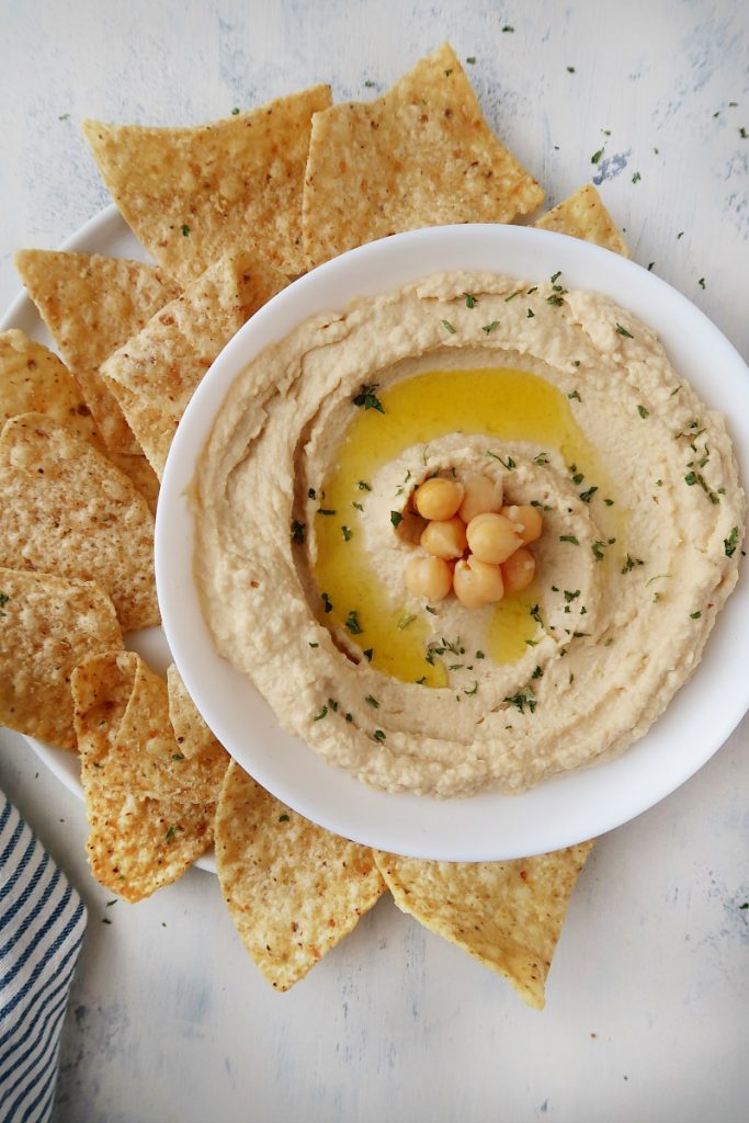 Hummus in a bowl.
