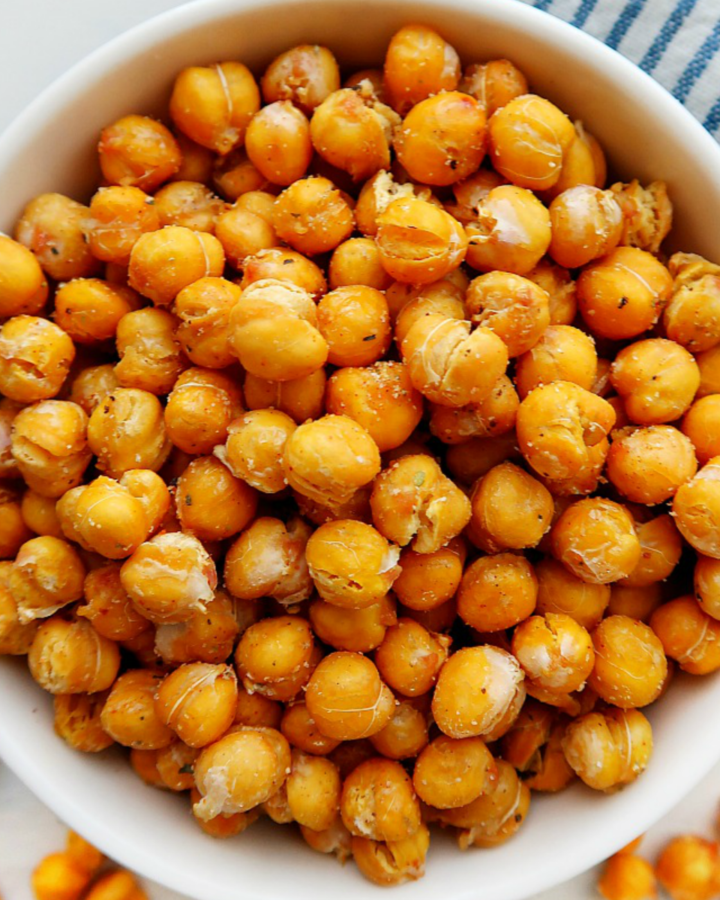 Air fryer roasted chickpea snack.