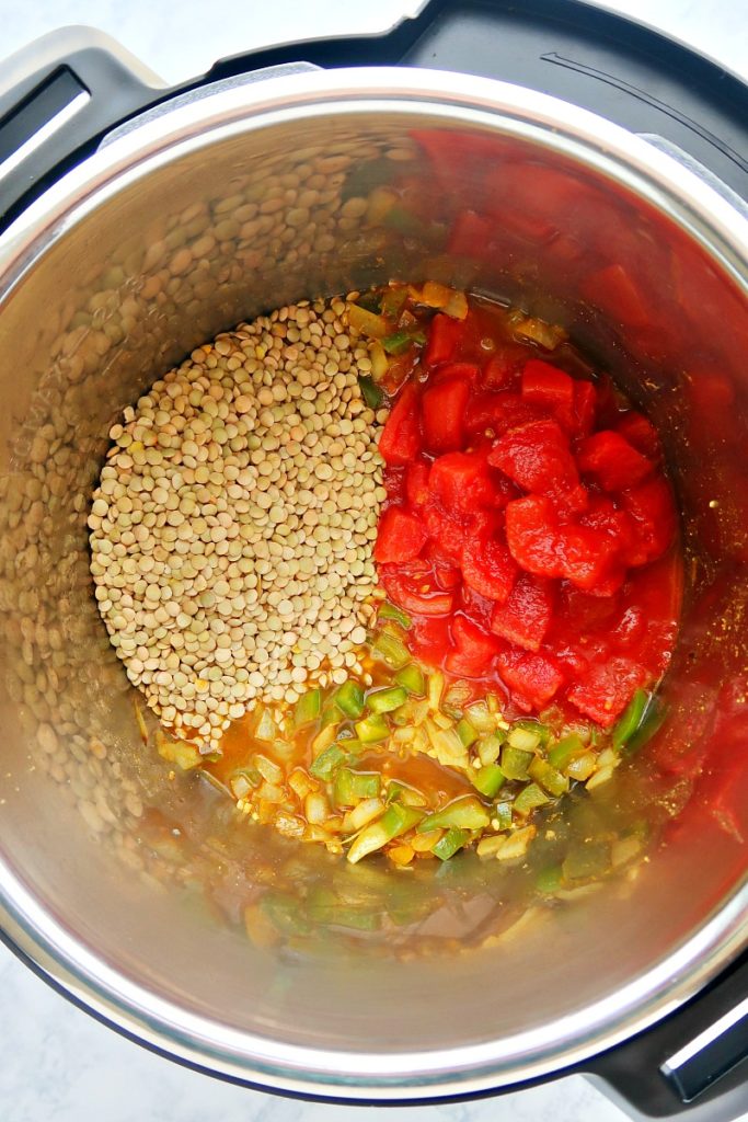 Ingredients for moroccan lentils.