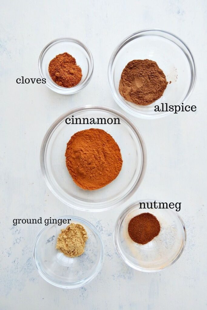 Spices on a board.