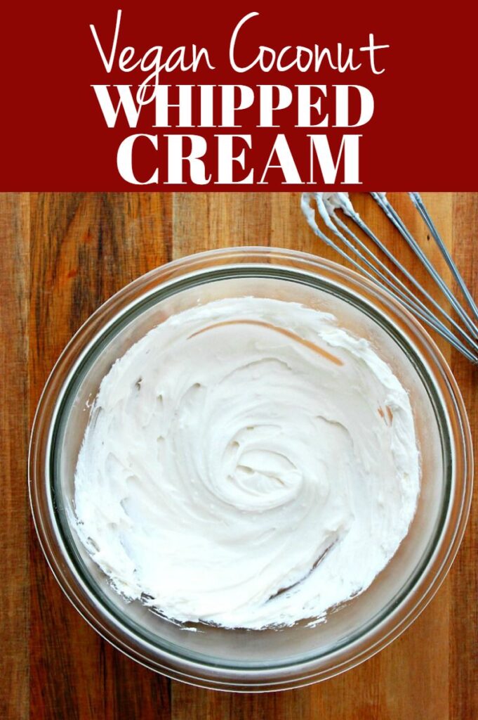 Pinterest photo collage for vegan coconut whipped cream.